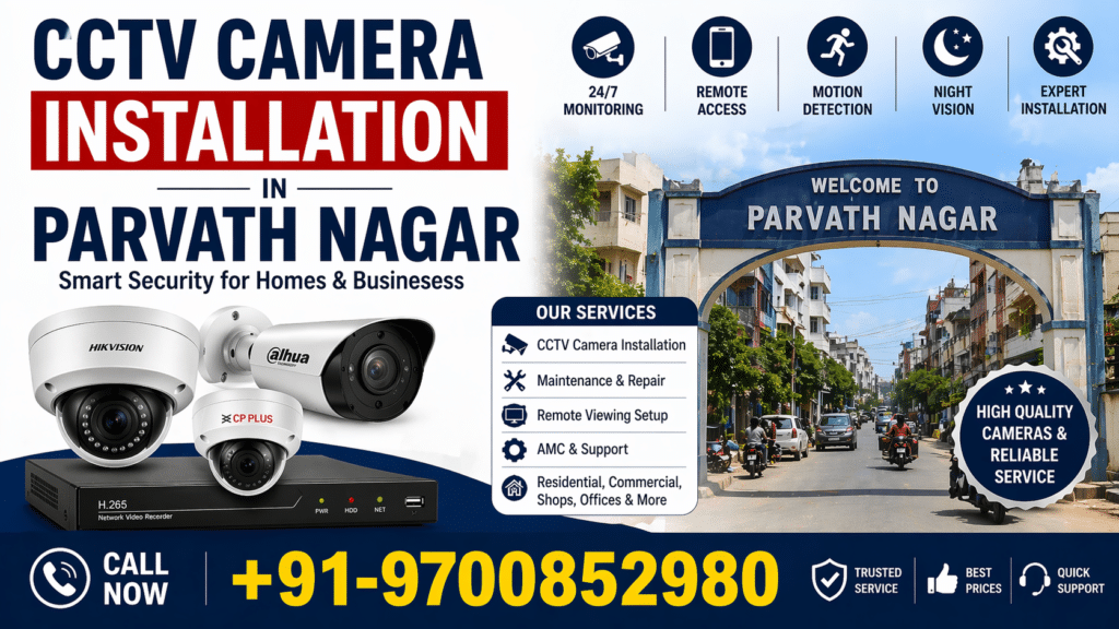 CCTV Camera Installation in  Parvath Nagar
