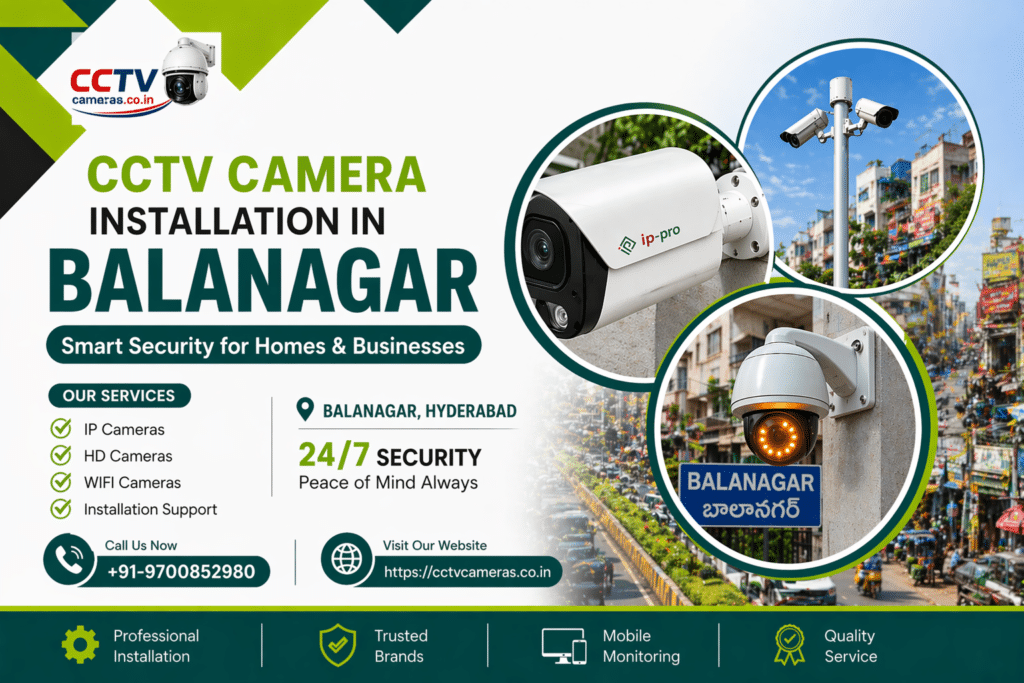 CCTV camera installation in Balanagar Hyderabad
